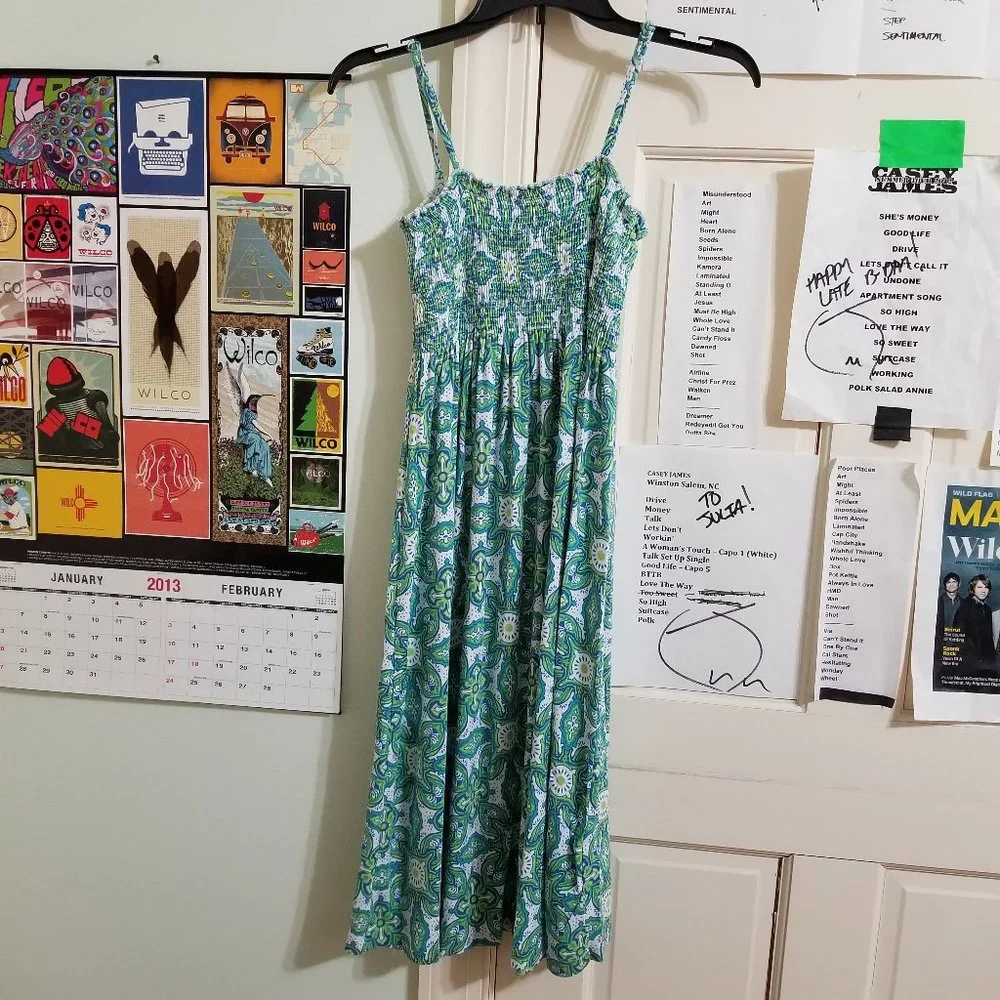 Old Navy dress XL abstract geometric mandala damask print sleeveless convertible